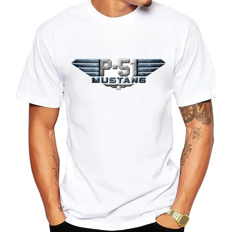 2023 Manica Corta Nordamericana P-51 Mustang Guerra Mundial Ii Avipubblicitario De Combate Imprimir Novos Homens Manga Curta Vendita Calda