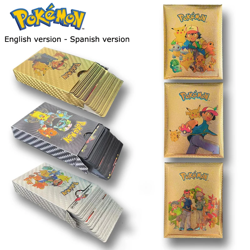 

New The Latest Pokémon Vstar Vmax Spanish Version English Version Gold Foil Children's Collection Game Card Board Game Card Toys