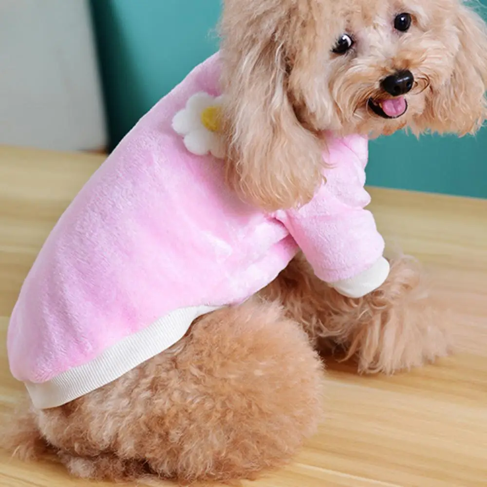 Winter Dog Sweatshirt Warm Plush Two-legged O-neck Dog Puppy Vest Shirt Sweater Pet Clothes