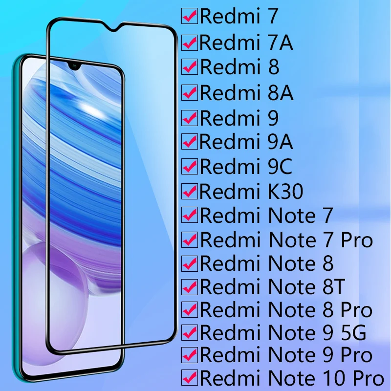 9D полное Защитное стекло для Xiaomi Redmi 7 7A 8 8A 9 9A 9C, закаленное защитное стекло для экрана Redmi Note 7 8 8T 9 10 Pro 9S, стеклянная пленка mickey minnie love silicone case for xiaomi redmi 10 8 9 7 7a 8a 9a 9t 9c redmi 8 9 10 note 7 shockproof soft cover