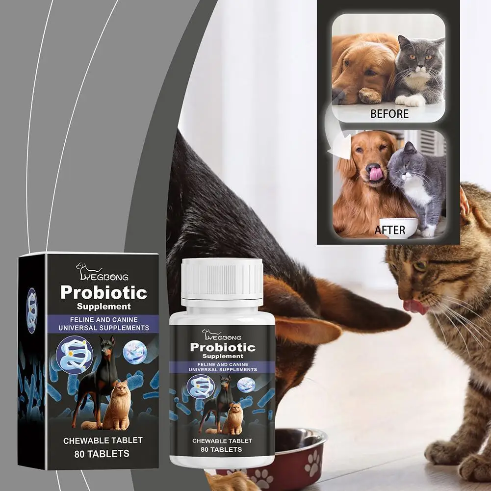 Pet Probiotic Supplement Dog Food Additive Cat Oral Accessories Vomiting Solution Care Pet Diarrhea Cleanse V3X1