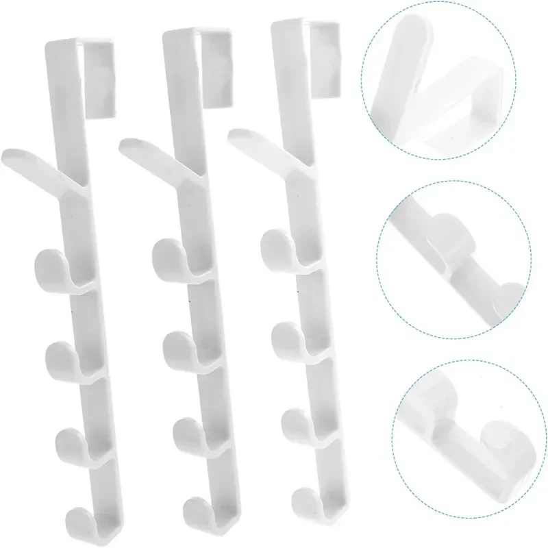 2pcs Door Hanger Hook Stainless Steel Double S-Shaped Storage Hook for Bathroom Kitchen Wall Door Organizer Wall Mounted Hooks