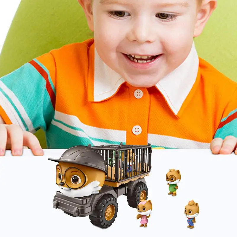 

Construction Trucks Squirrel Shape Engineering Carrier Truck Toys Multifunctional Portable Squirrel Toys With Cage For Nursery