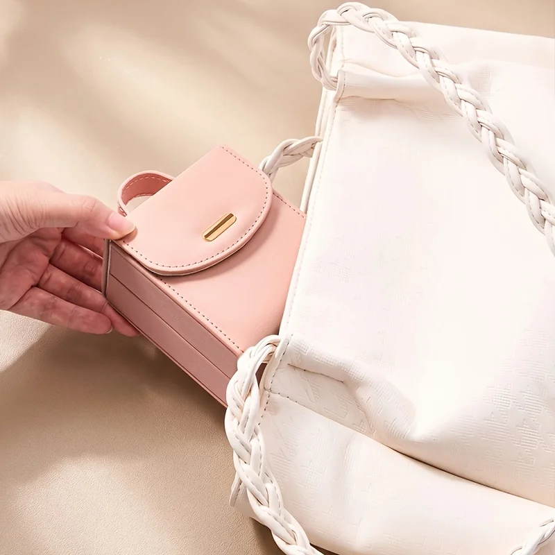 Compact Travel Jewelry Organizer for Women: Portable Case for Earrings, Rings, and Necklaces