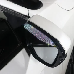 Rétroviseur de voiture, couverture de protection contre la pluie, strass colorés, décor cristal, sourcils de pluie 