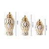 Ceramic Ginger Jar Golden Vase Geometric Pattern Porcelain Storage Tank Ceramic Crafts Ornament Home Decoration Accessories 5