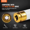 VEVOR 1/2 inch Drive Metric 6-Point Deep Socket Set, 7 Total Lug Nut Sizes 17/19/21/22/23/24/27mm, for Auto Repair 2
