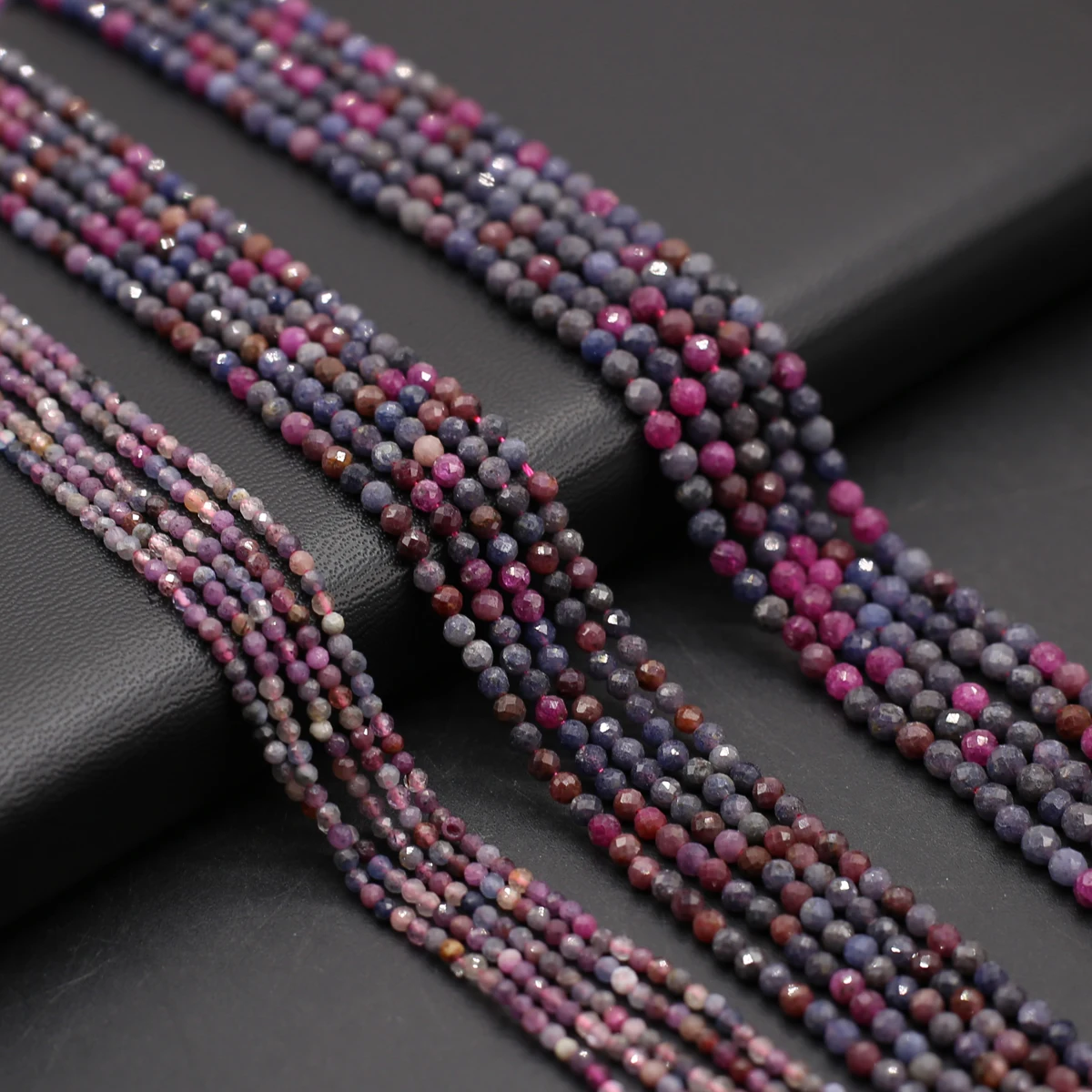 

Natural Stone Beads Ruby Sapphire Round Faceted Beads For Jewelry Making DIY Necklace Bracelet Earrings Accessory