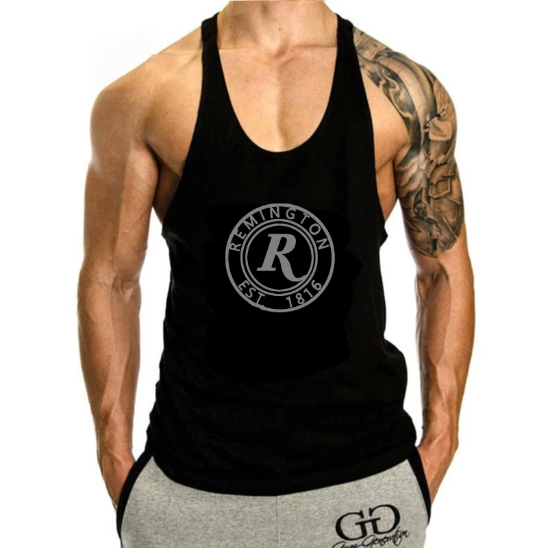 

Summer sleeveless Fashiont sleevelessd Print Letters Remington tank top men Comfortable Male tank top men 018818
