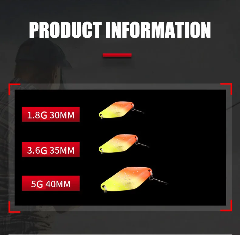 1/5PCS Löffel Angeln Locken 5g 40mm Metall Spinner Pesca Bunte Kupfer Pailletten Harten Köder fluss Bach Süßwasser Bass Hecht Forelle – Detail 5
