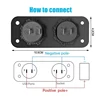 Quick Charge 3.0 Cigarette Lighter Outlet Waterproof 12V/24V Dual USB Car Socket with LED Voltmeter Touch Switch for Car RV Boat 6