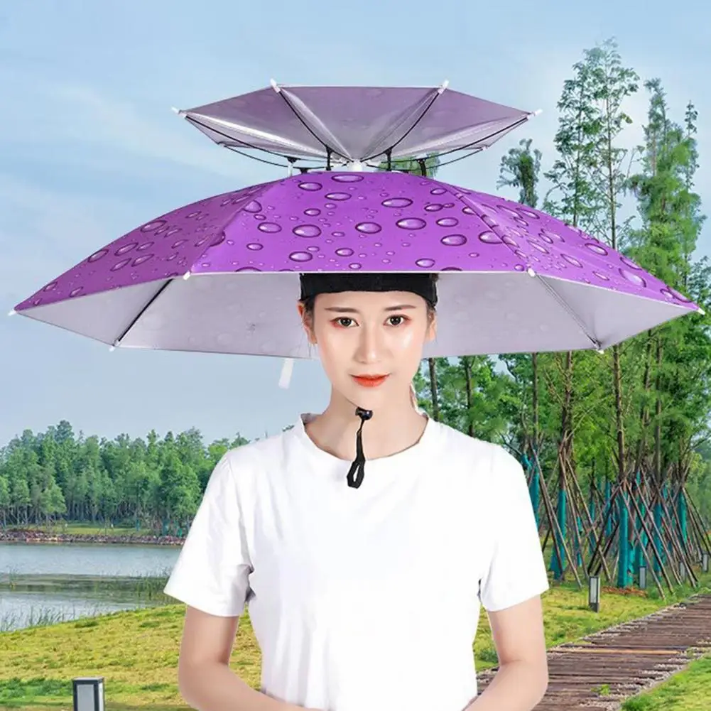Sombrero de paraguas, sombrero de lluvia de sol Coloridas sombrillas  plegables 23 sombreros Playa, Fiesta, Al aire libre, Pesca, Caza y  jardinería, Protección uv para adultos y niños