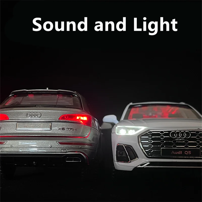 1:24 AUDI Q5 SUV Alloy Car Model Diecasts Metal Toy Vehicles Car Model High Simulation Sound Light Collection Childrens Toy Gift 4