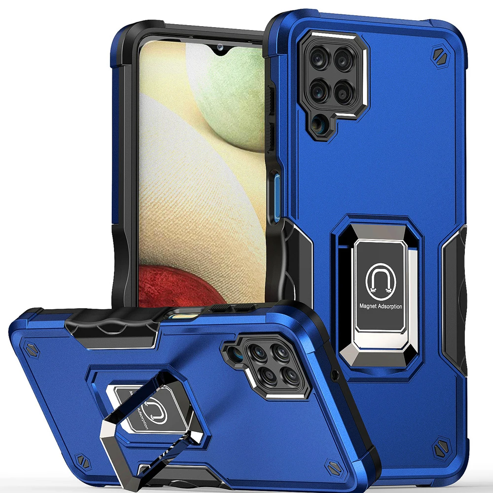 KEYSION Shockproof Armor Case for Samsung M53 5G M51 M32 M31 M30S M21 Ring Stand Phone Back Cover for Galaxy A22 A12 A42_voghion.com