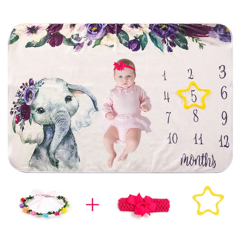 Premium Flannel Blanket for Baby Photography - Perfect for Milestone Monthly Photoshoots Photoshoot Accessories 5