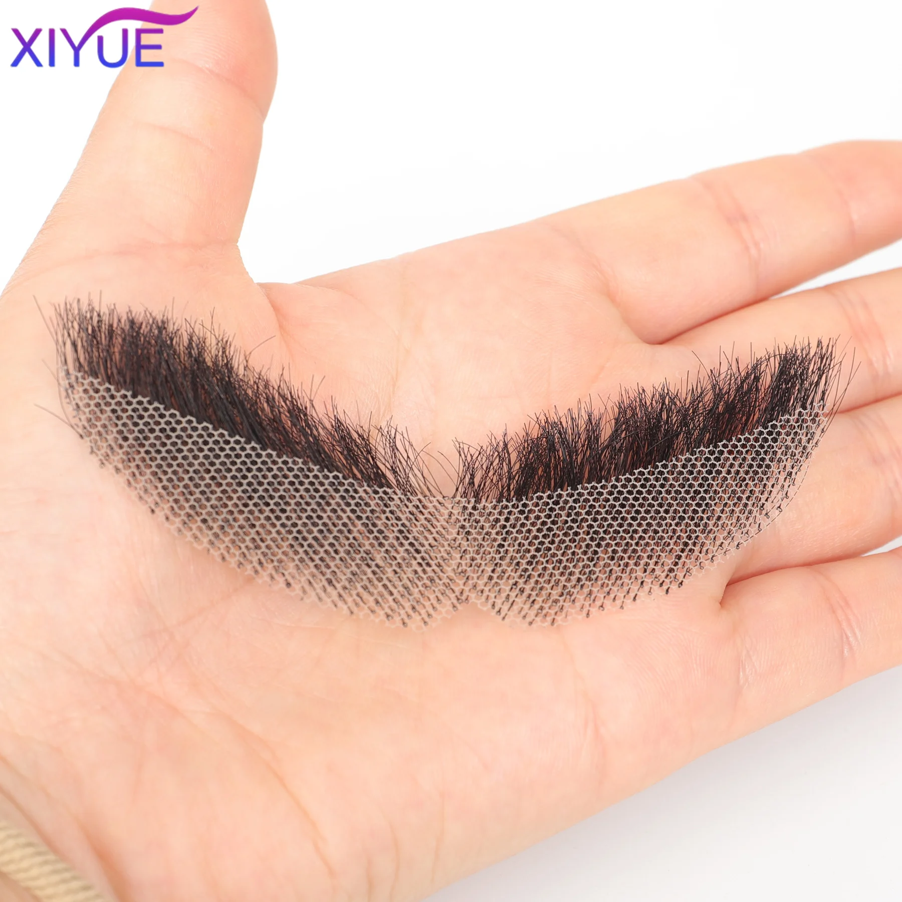 XIYUE Lace Beard Fake Moustache For Men Mustache Hand Made By Real Hair Cosplay Synthetic Lace Invisible Beards