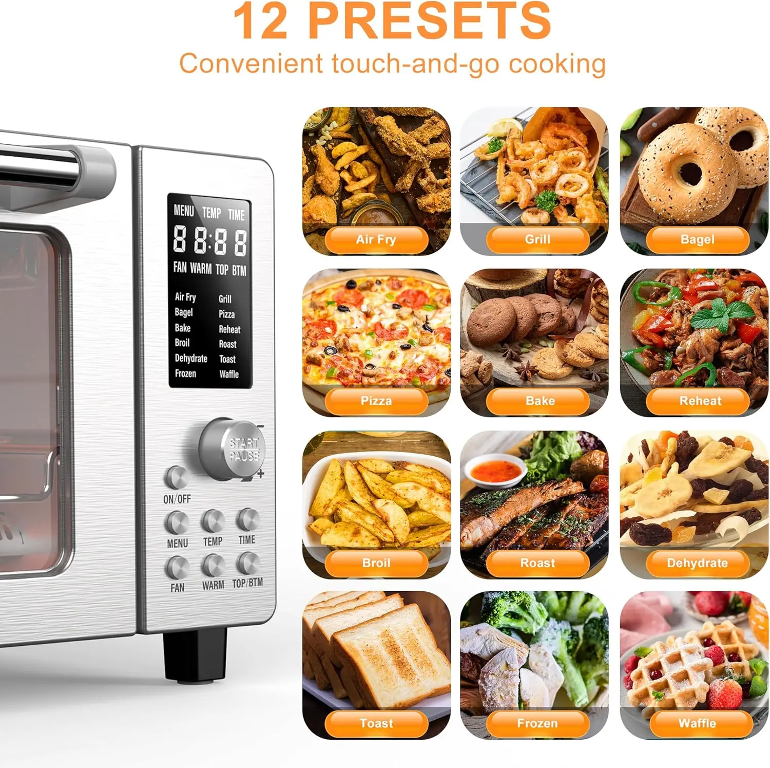 12-in-1 Countertop Convection, 1800 Watts, 21-Qt Capacity, 50°-450°F Temp Controls 2