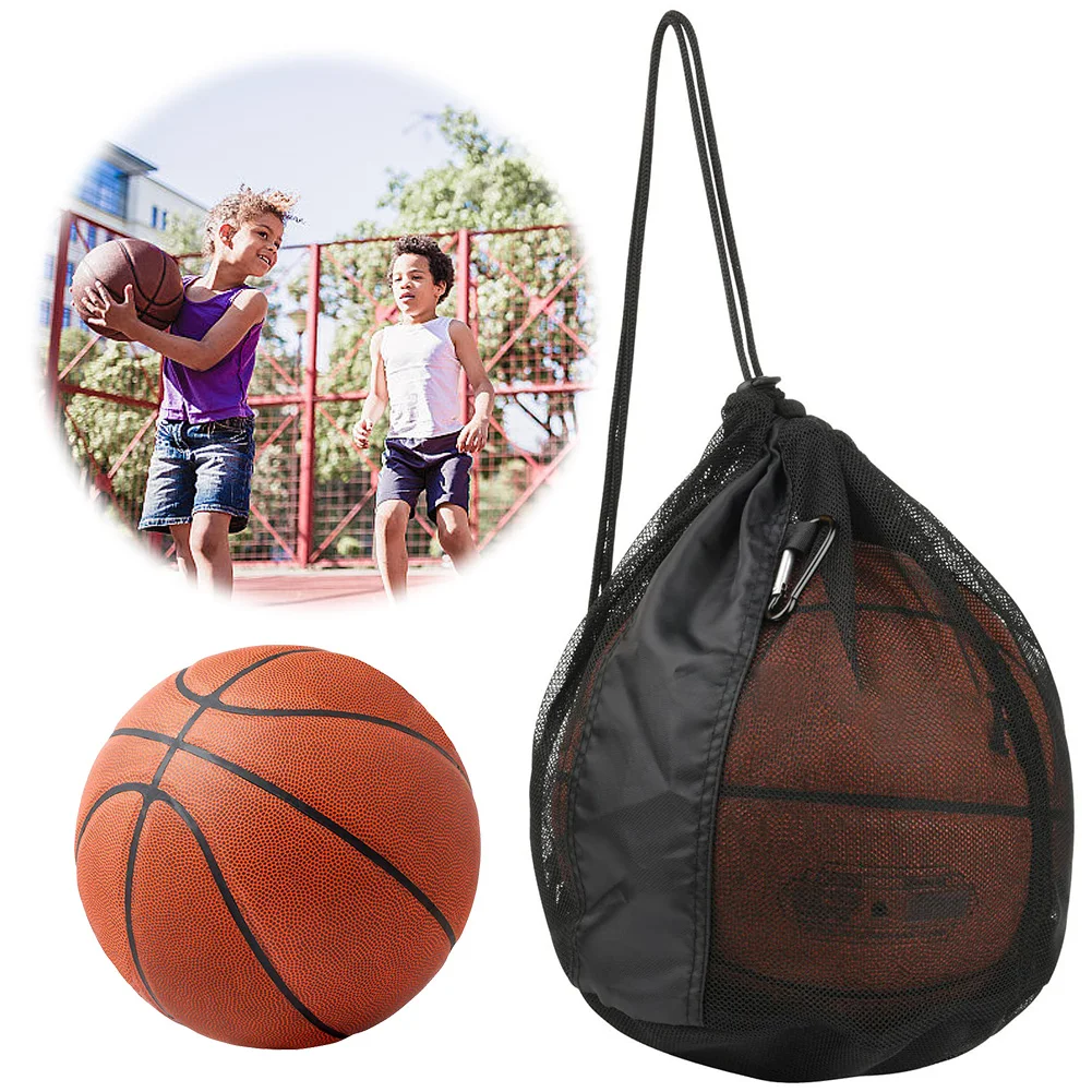 Mesh Carry Bag Sport Game Ball Storage Bag Drawstring Sling Back Basketball for Carrying Volleyball Soccer Football