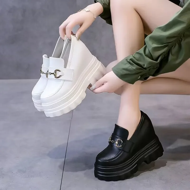 Women Sneakers Fashion Breathble Vulcanized Shoes Pu Leather Platform Shoes White Lace Up Casual Shoes Zapatos Mujer zapatillas