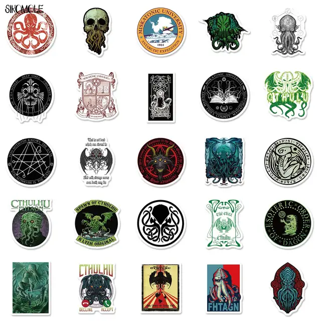 10/30/50PCS Mixed Cartoon Skeleton Horror Great Cthulhu Mythos Stickers DIY Toys Car Skateboard Laptop Decal Graffiti Sticker F5 5