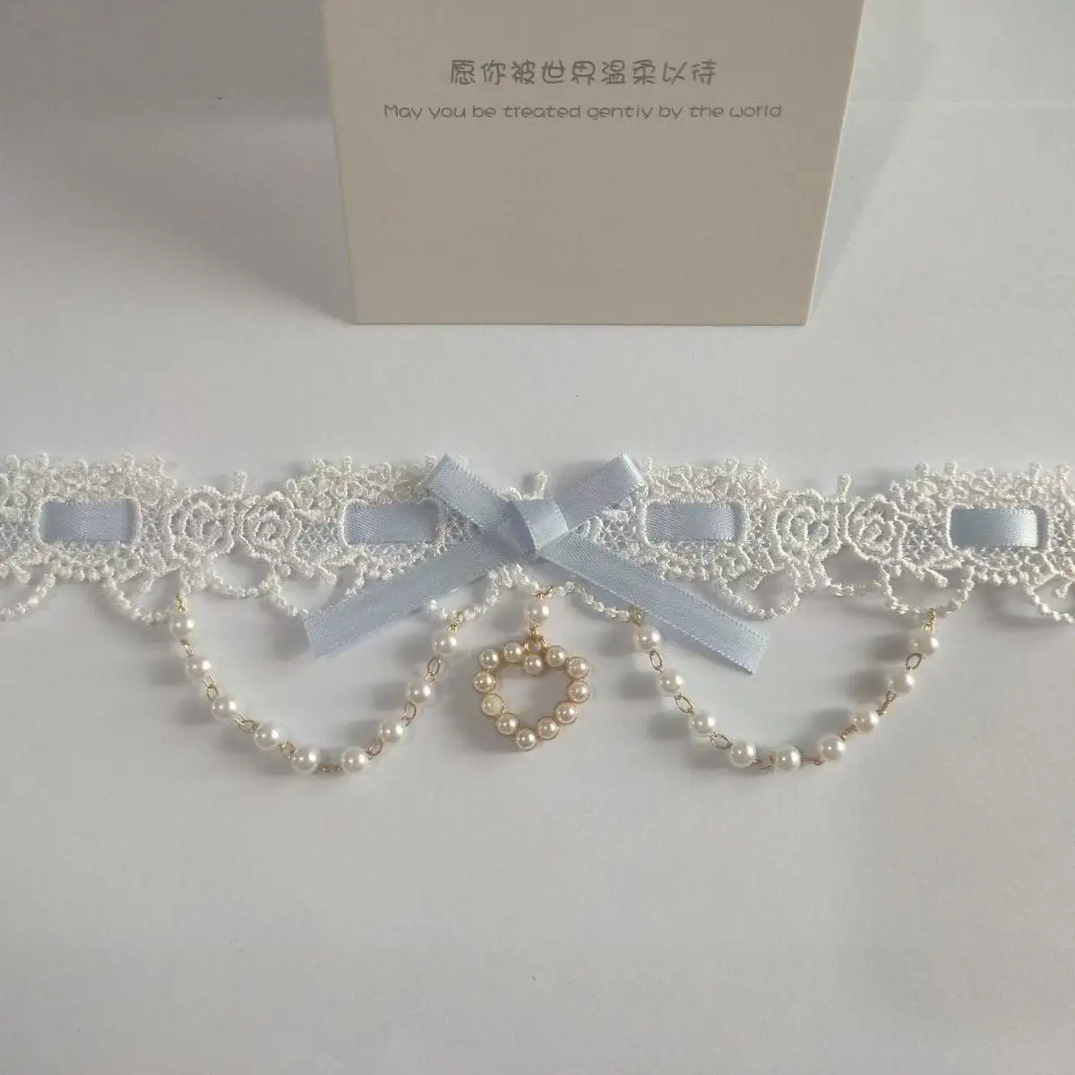 Elegant Pearl Lace Bowknot Choker Necklace for Women - Romantic Cute Style Jewelry