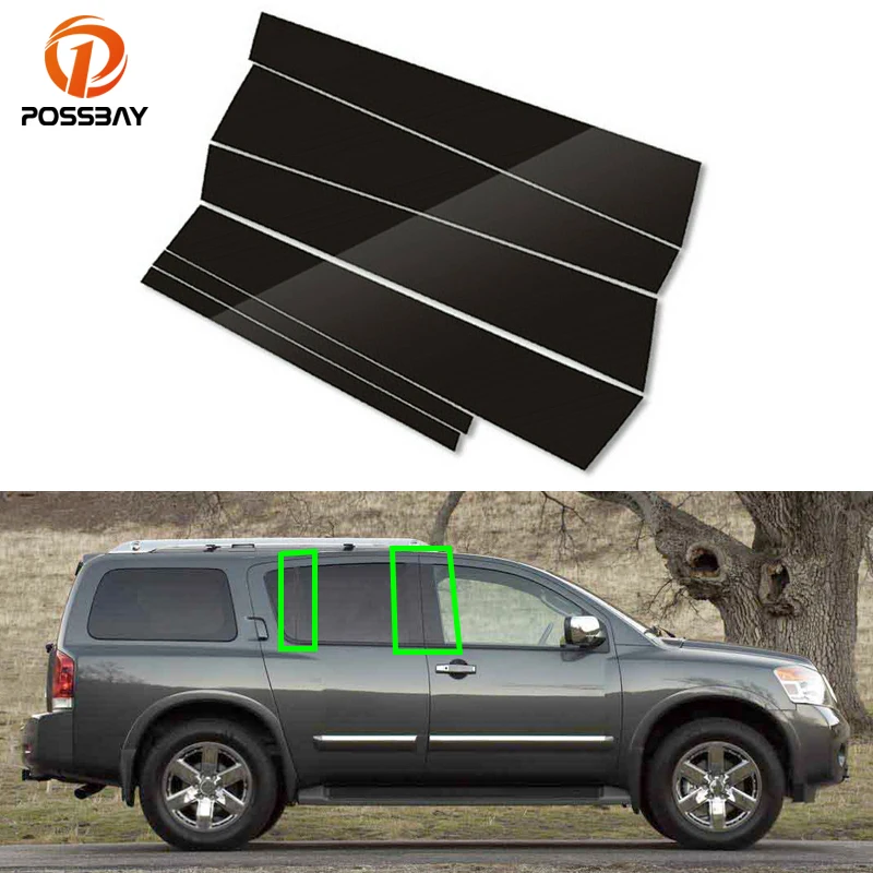 

6 Pcs Car Black Pillar Posts Decal Cover for Nissan Armada 2005 2006 2007 2008 2009 2010 2011 2012 2013 2014 2015 Exterior Parts