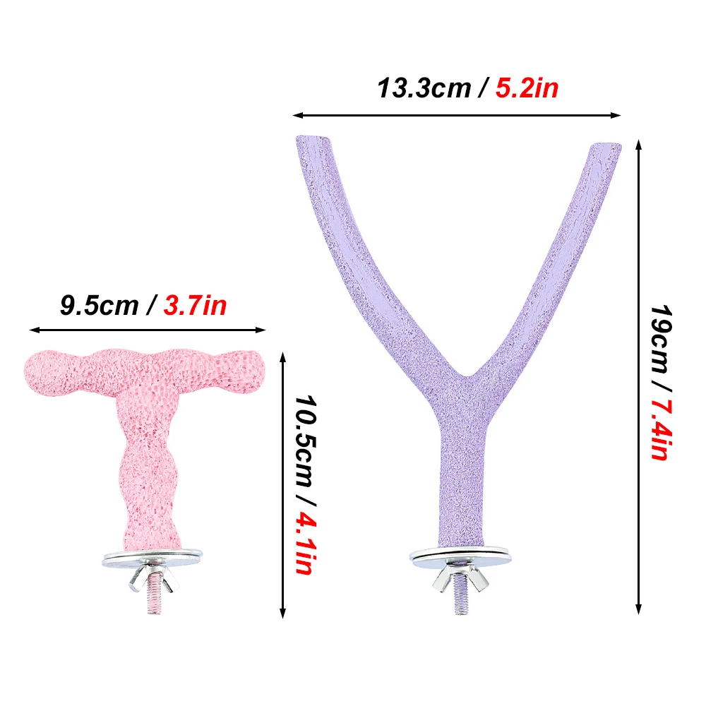 Y/T Shaped Resin Bird Standing Stick Chew Toy 1pc for Small Animal Bird Parrot Grinding Teeth & Claw Hanging Swing Cage Supplies parrot toy bird toy bird perch stand bird swing toy