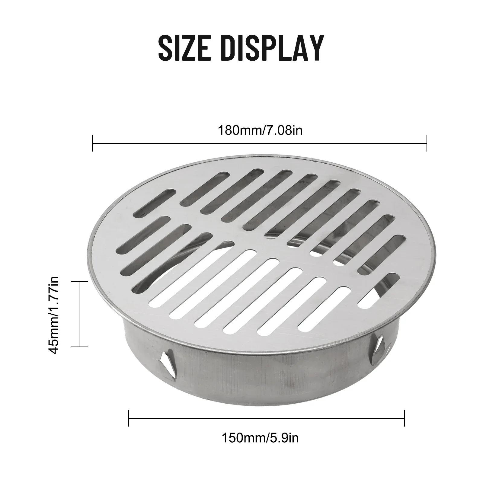 50-200MM Floor Drain Balcony Floor Drain Stainless Steel Large Displacement Drainage Outdoor Roof Anti-Blocking Strainer