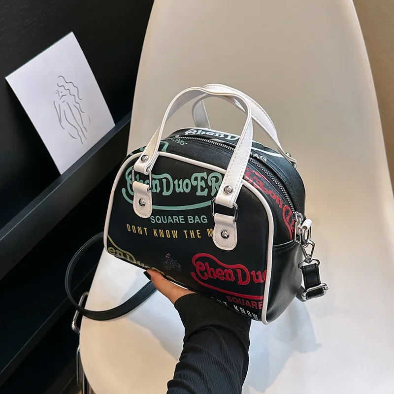 Women Fashion Letter Shoulder Bag Crossbody Bag Versatile Portable Three-dimensional Shell