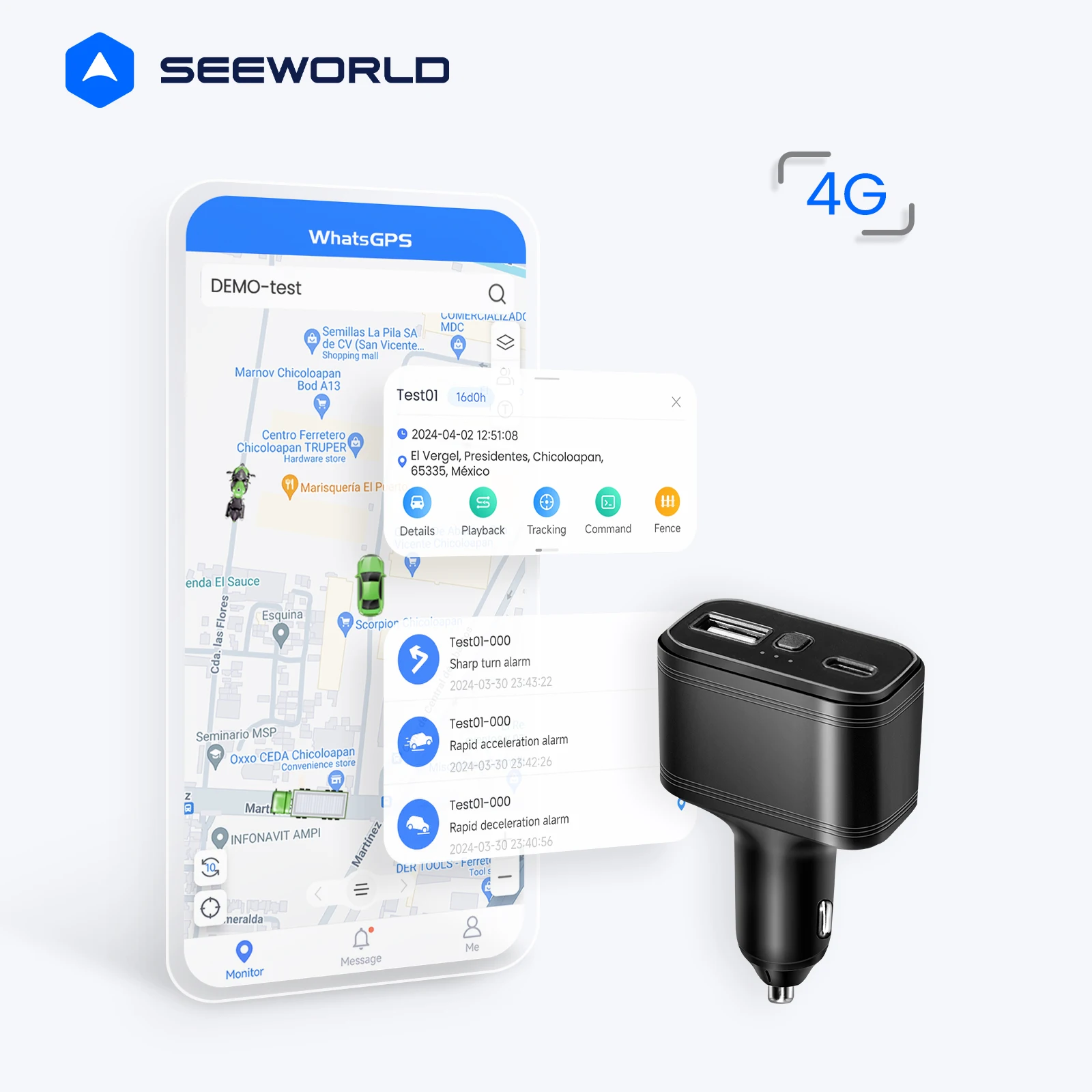 CarChargerwithGPSTracking4GHiddenGPSTrackerDeviceDualUSB