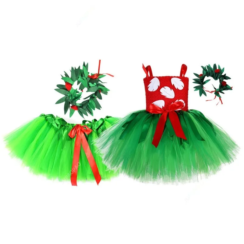 Cosplay Costume Tutu Dress Girls Party Princess Outfits Garland Baby Christmas Halloween Hawaiian