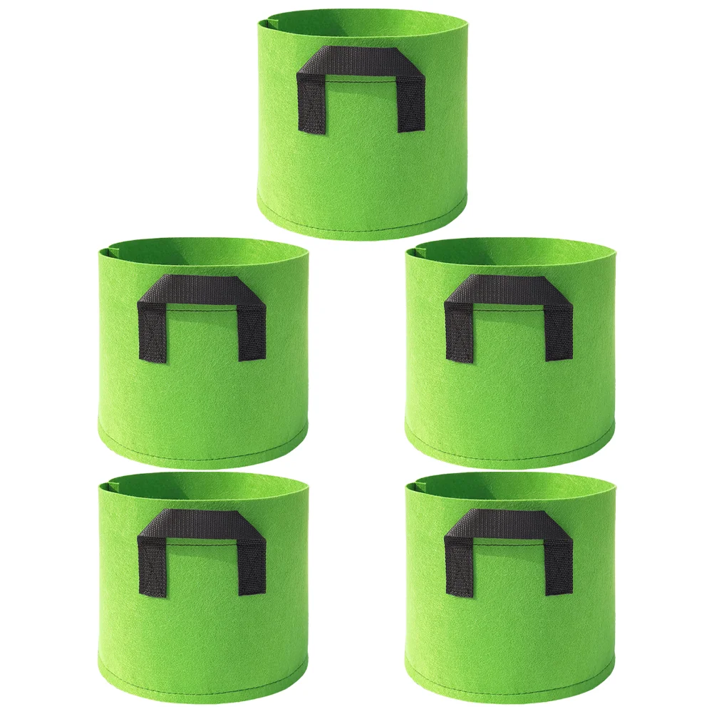 

5 Pcs Flowers Green Plant Growing Bag Perlite for Plants Non-woven Fabric Vegetables Planter Bags