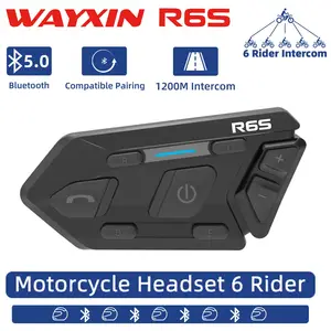 Vnetphone-intercomunicador V6 para casco de motocicleta, interfono  inalámbrico con Bluetooth, impermeable, MP3, 1200M, 6 conductores -  AliExpress