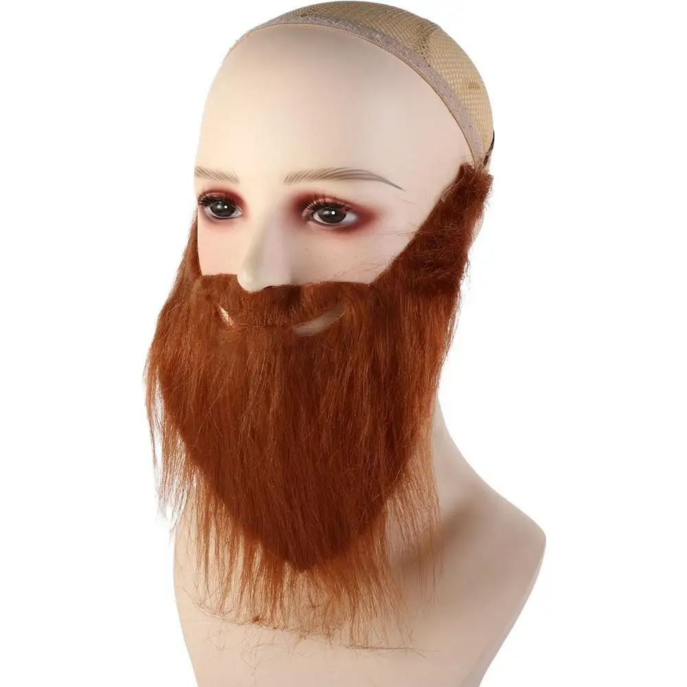 Artificial Beard Realistic Fake Beard Long Fluff Fake Beard Halloween Fake Mustache DIY Simulated Santa Claus Cosplay
