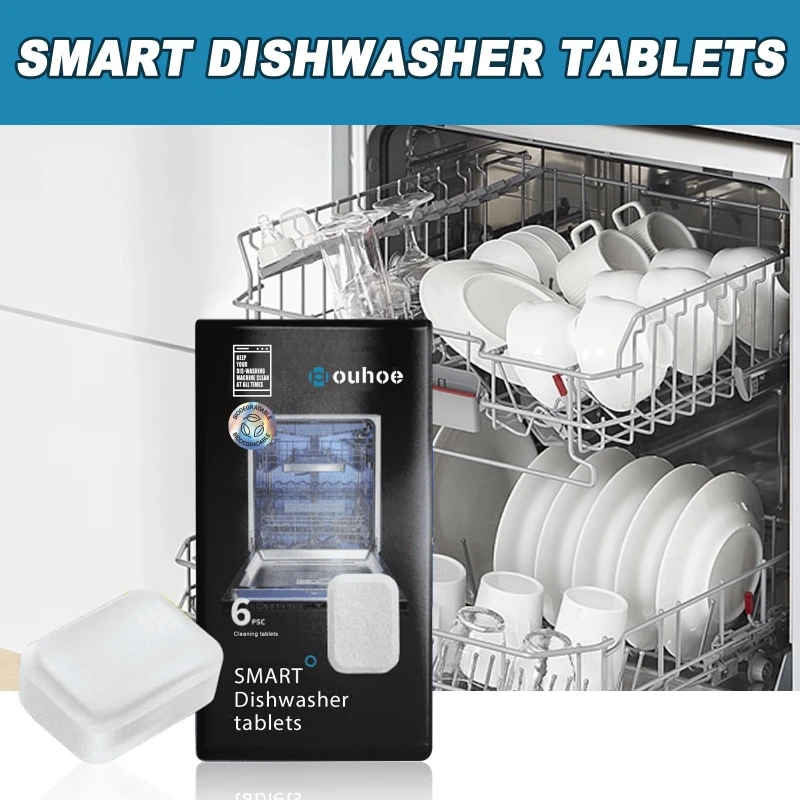 6pcs/box Dishwasher Cleaning Tablets For Dining Room Kitchen