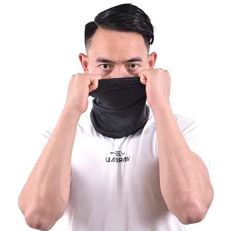 Summer Ice Silk Face Mask Outdoor Cycling Face Cover UV Protection Breathable Neck Warmer Scarf Ear Motorcycle Bandana Facemask