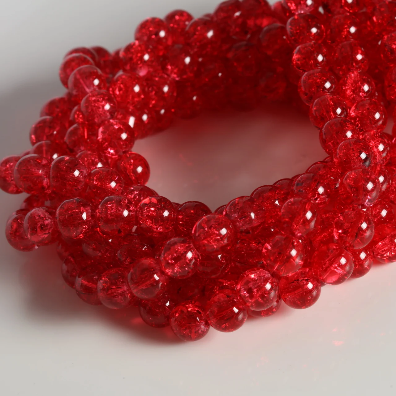 Elegant Pink Crackled Glass Beads for Handmade Jewelry Crafts