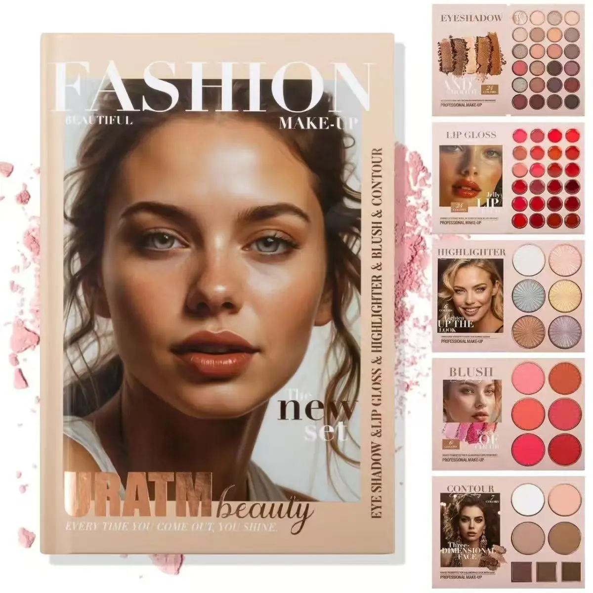 67-color multi-layered beauty book palette, a makeup book that combines eyeshadow, blush, contouring and highlighter,rich colors