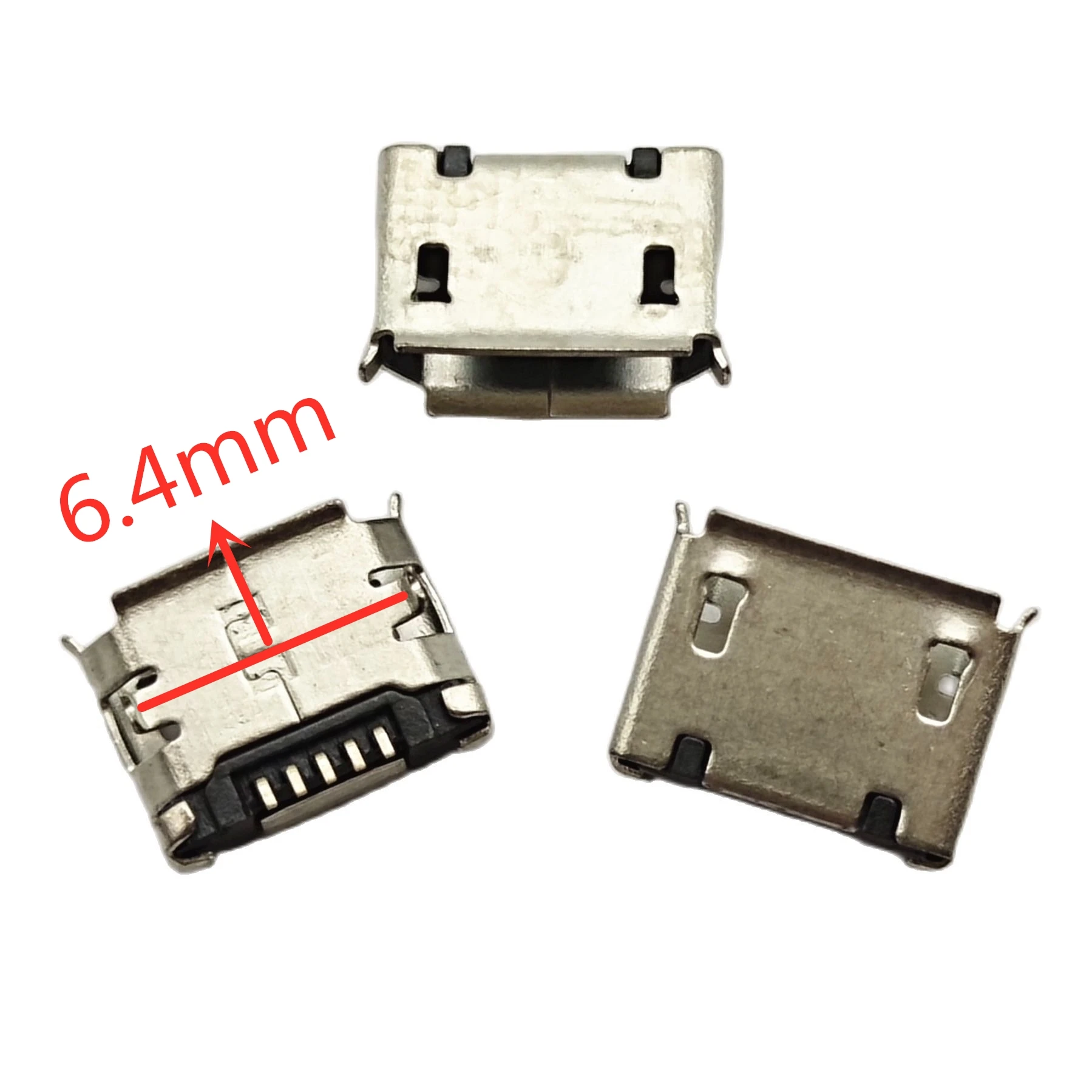 10pcs micro USB mini connector 5pin 6.4mm short needle 5P DIP2 Data