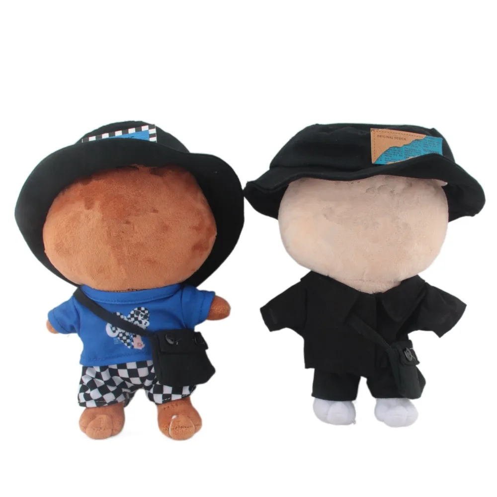 

Plush Doll Clothes Bucket Hat Bag Outfit For Plush Toys Kids Gifts Doll Accessories For 20cm Strays Kids Cotton Plush Idol Doll