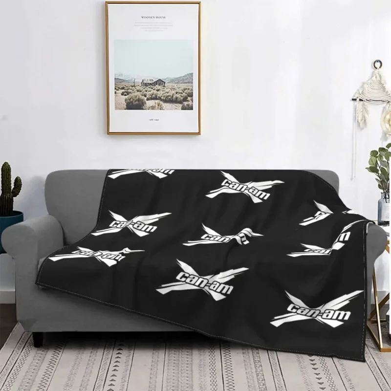 

Can Am Logo Premium Flannel Throw Blankets Blanket for Sofa Travel Lightweight Quilt