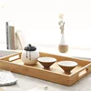Bamboo Wooden Tray Japanese Bread Snack Solid Wood Household Kung Fu Tea Set Water Cup Plate Hotel Plates Home Kitchen Supplies 4