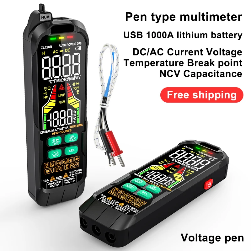 Usb Multimeter Auto Intelligent Sensor Pen Tester 6000 Counts Non