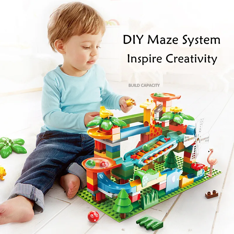 Marble Rush Dinosaur Maze Game STEM Toy Marble Track Big Blocks Building  Brick Dinosaur Bricks Maze Set Marble Track STEM Toy - AliExpress