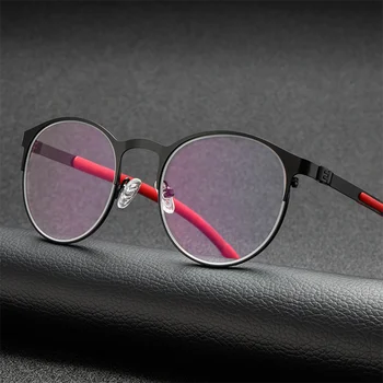 Photochromism okulary Retro okrągła oprawa metalowa okulary z UV damskie dla osób z krótkowzrocznością