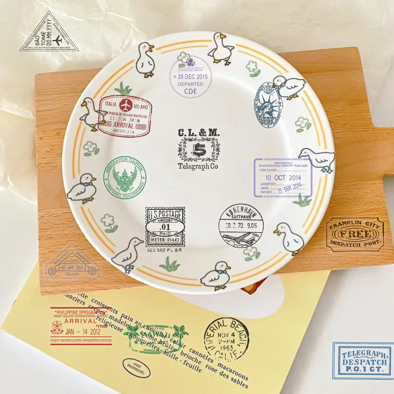 Vintage Passport Stamp Stickers 2