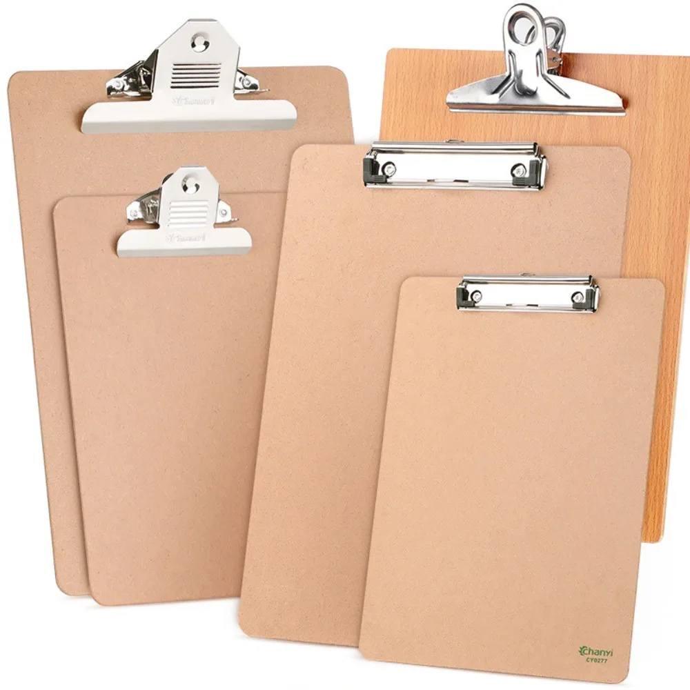 

Wooden A4 Writing Clip Board Durable Hanging Hole A4 Size File Hardboard Stationery Batterfly Clip Clipboard Office