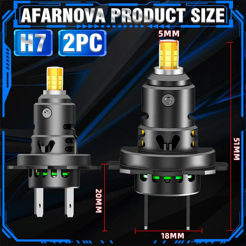 360 H7 LED 헤드라이트 전구 미니 무선 2500W 6면 CSP 칩 LED 자동차 헤드램프 자동차 다이오드 1:1 터보 LED 자동차용 12V 6000K