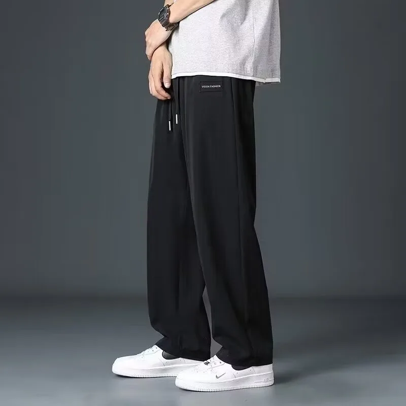 Joggers Men Jogger Pants Men Ice Silk Pants Big Size Men's Trousers Mens Clothing Gym Sport Mens Designer Clothes Man Cargo Y2k 2