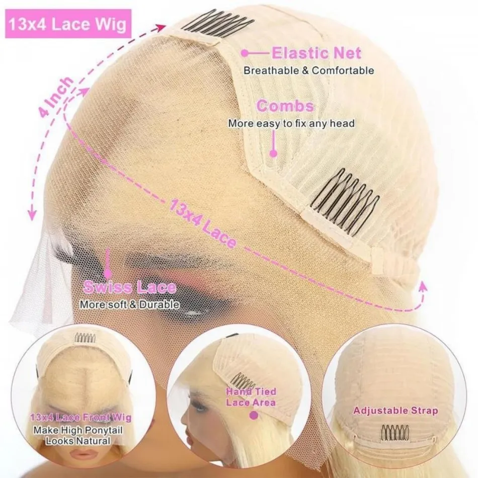 Curly Blonde 613 Hd Lace Frontal Wig 13X6 Deep Wave Human Hair Wigs 40 Inch Lace Front Wigs Brazilian Wigs For Women 250 Density